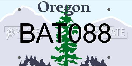 BAT088 Oregon License Plate