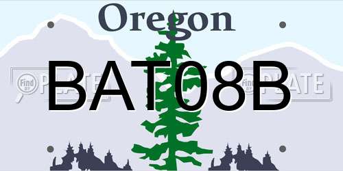 BAT08B Oregon License Plate