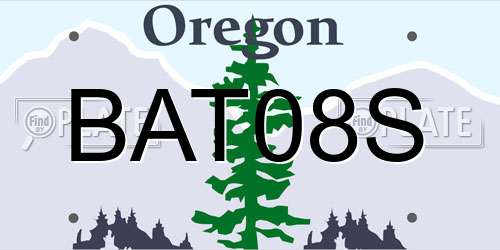 BAT08S Oregon License Plate
