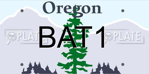 BAT1 Oregon License Plate