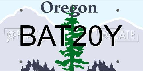 BAT20Y Oregon License Plate
