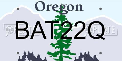 BAT22Q Oregon License Plate