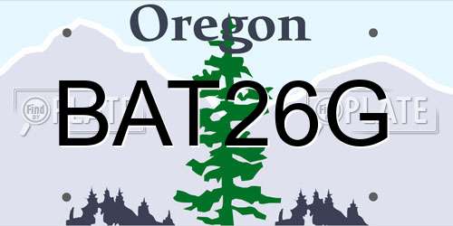 BAT26G Oregon License Plate