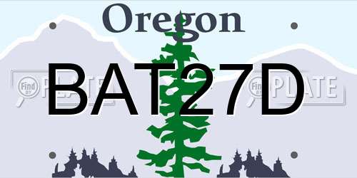 BAT27D Oregon License Plate