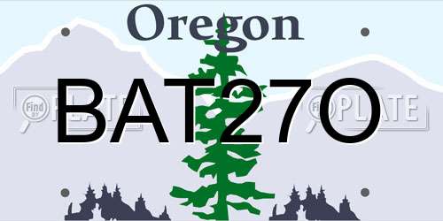 BAT27O Oregon License Plate