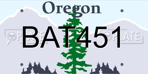 BAT451 Oregon License Plate