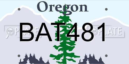BAT481 Oregon License Plate