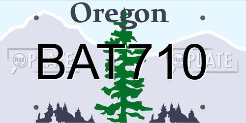 BAT710 Oregon License Plate