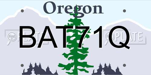 BAT71Q Oregon License Plate