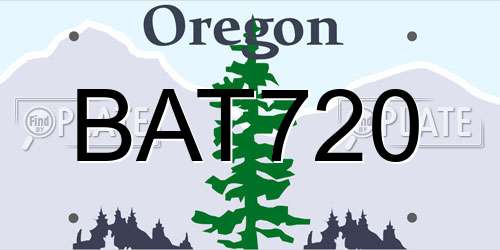 BAT720 Oregon License Plate