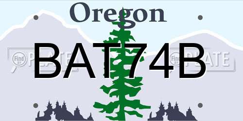 BAT74B Oregon License Plate