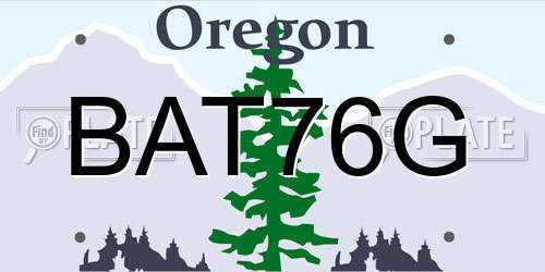 BAT76G Oregon License Plate