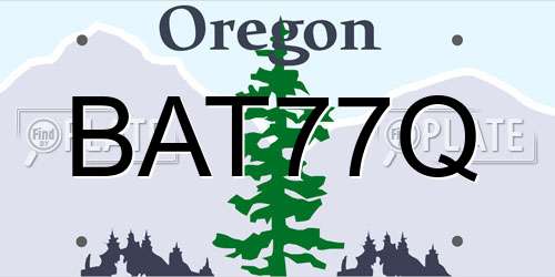 BAT77Q Oregon License Plate