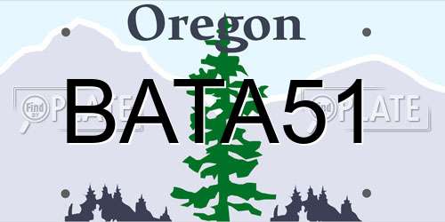 BATA51 Oregon License Plate