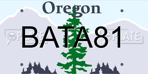BATA81 Oregon License Plate