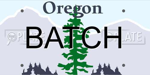BATCH Oregon License Plate