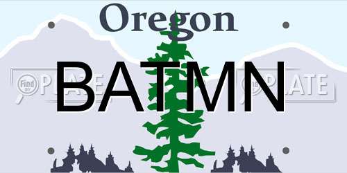 BATMN Oregon License Plate