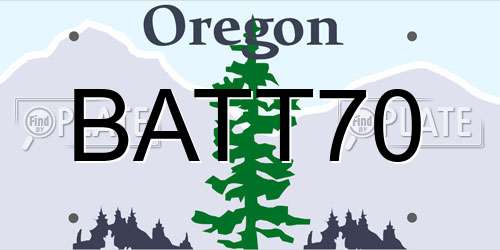 BATT70 Oregon License Plate