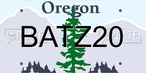 BATZ20 Oregon License Plate