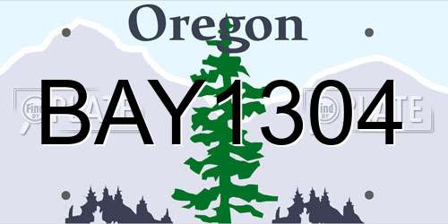 BAY1304 Oregon License Plate