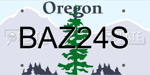BAZ24S Oregon License Plate