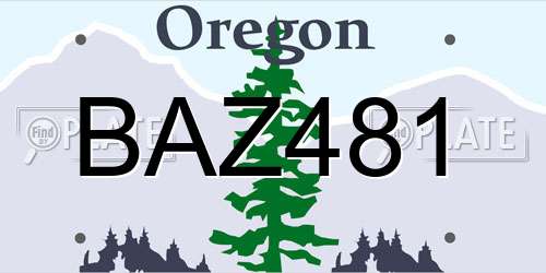 BAZ481 Oregon License Plate