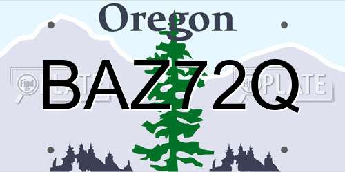 BAZ72Q Oregon License Plate