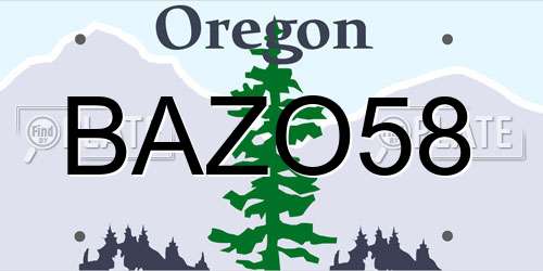 BAZO58 Oregon License Plate
