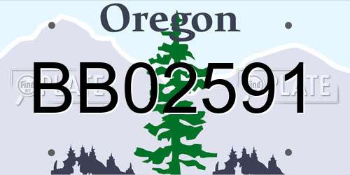 BB02591 Oregon License Plate
