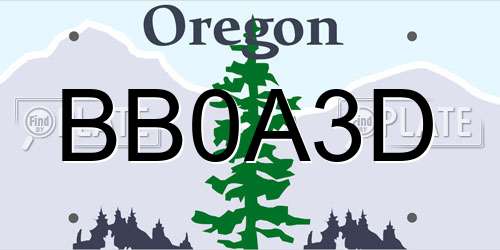 BB0A3D Oregon License Plate