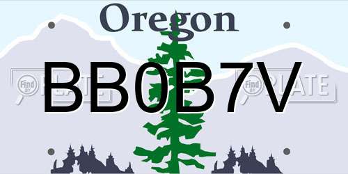 BB0B7V Oregon License Plate