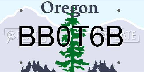 BB0T6B Oregon License Plate