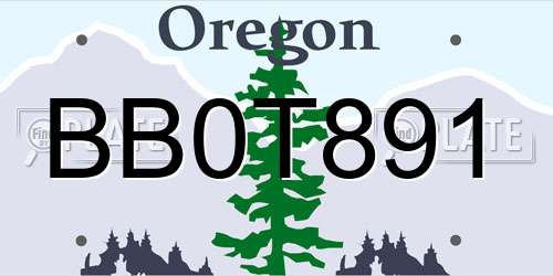 BB0T891 Oregon License Plate
