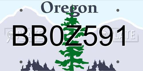 BB0Z591 Oregon License Plate