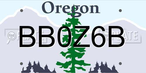BB0Z6B Oregon License Plate