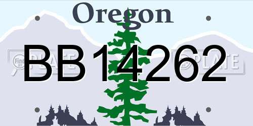 BB14262 Oregon License Plate