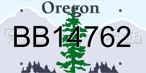 BB14762 Oregon License Plate