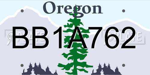 BB1A762 Oregon License Plate