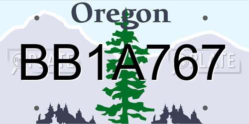 BB1A767 Oregon License Plate