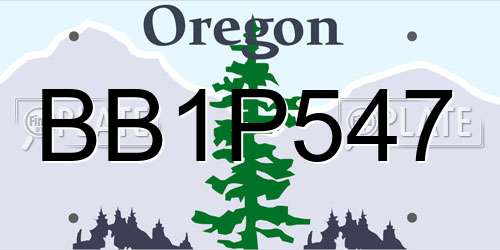 BB1P547 Oregon License Plate