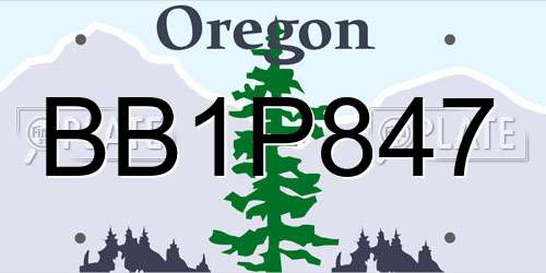 BB1P847 Oregon License Plate