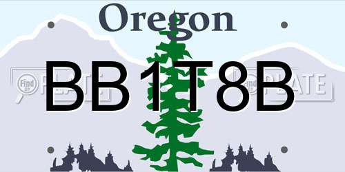 BB1T8B Oregon License Plate