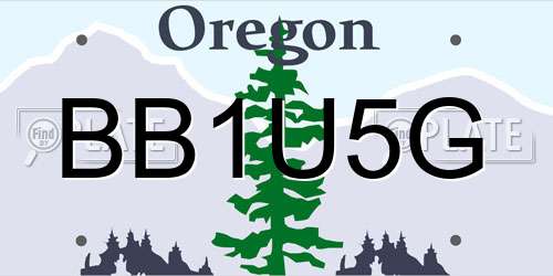 BB1U5G Oregon License Plate