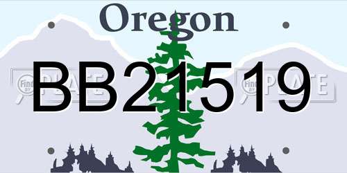 BB21519 Oregon License Plate