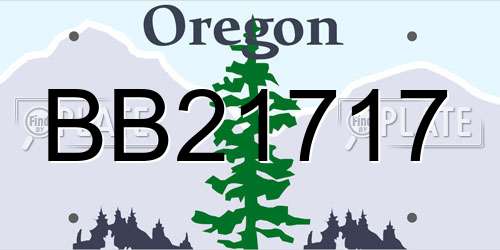 BB21717 Oregon License Plate