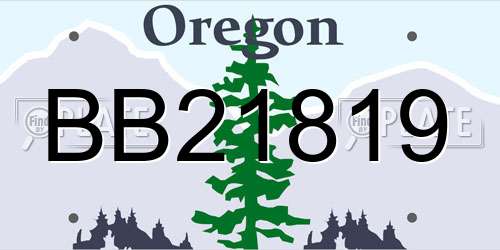 BB21819 Oregon License Plate