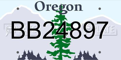 BB24897 Oregon License Plate
