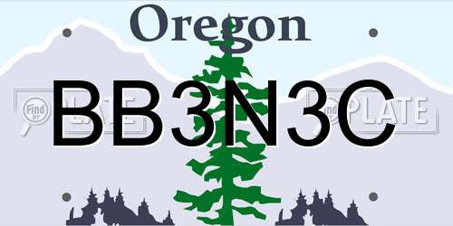 BB3N3C Oregon License Plate