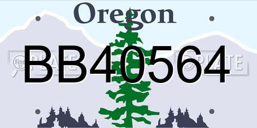 BB40564 Oregon License Plate
