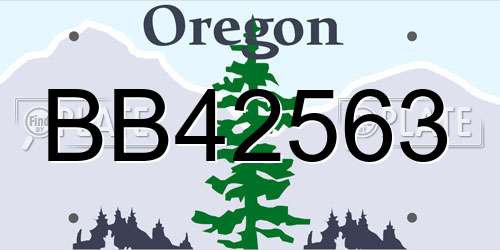 BB42563 Oregon License Plate